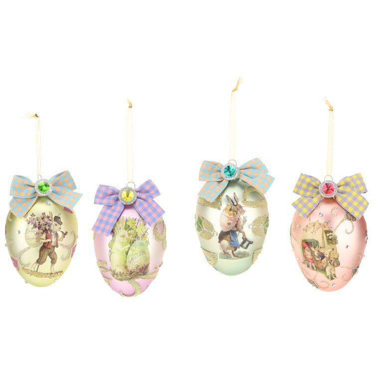 Easter Rabbits Ornament 5" Set of 4