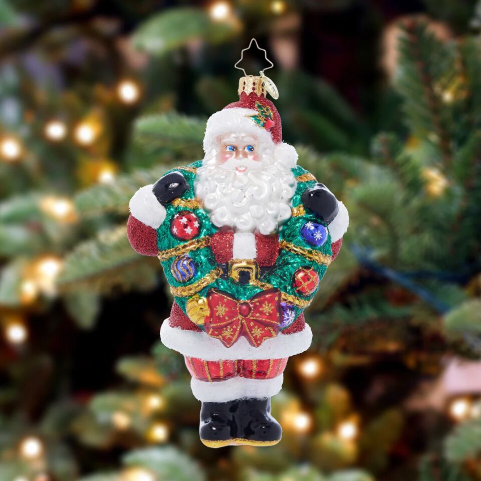 Wreath Wrangler Claus Ornament