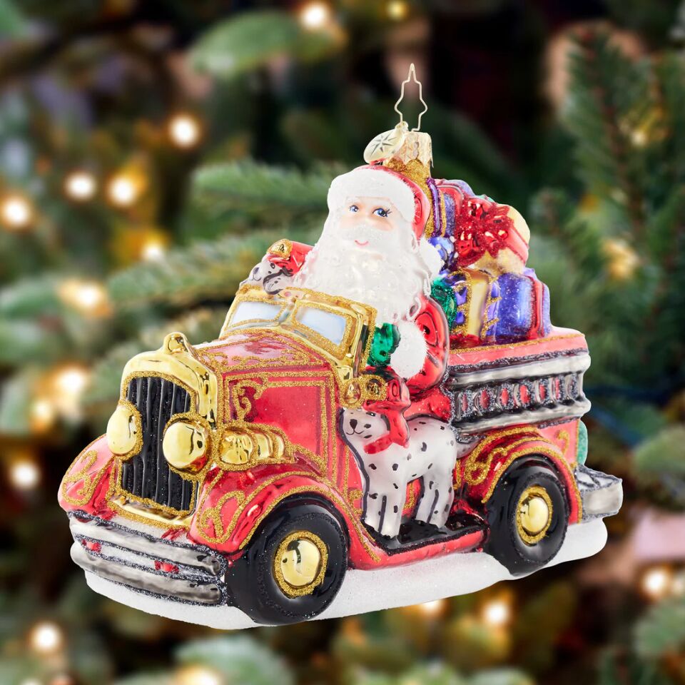 Santa's Jingle Bell Engine Ornament