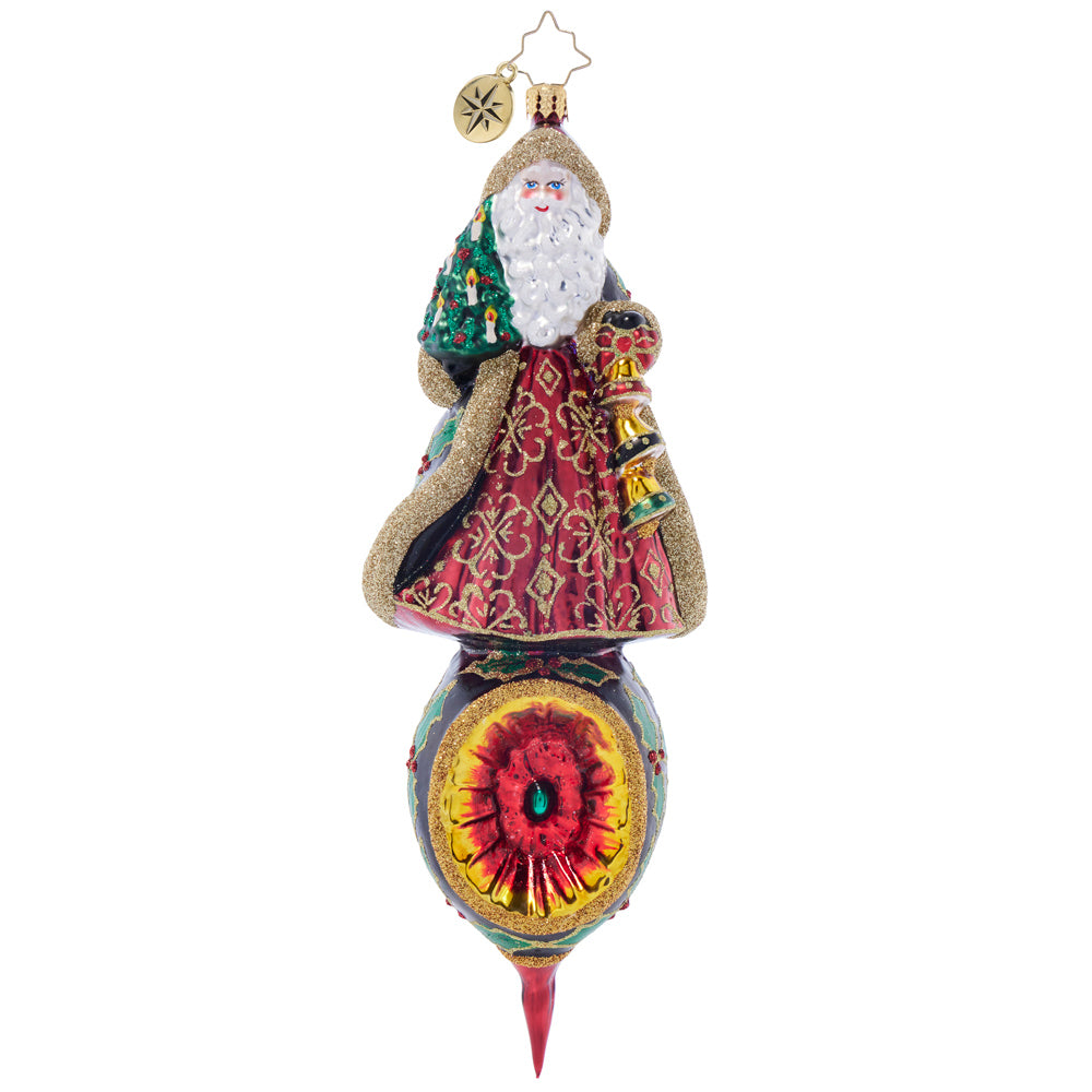 Santa's Holly Reflection Ornament