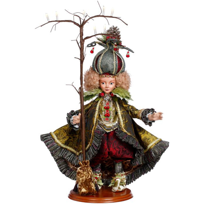 Forest Elf Girl with Sparkling Light Tree 23"