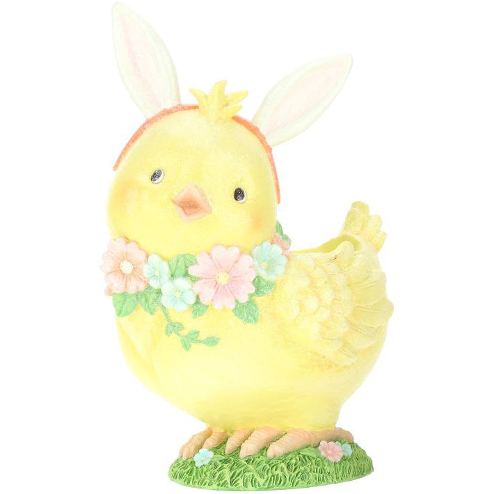 Standing Chick with Bunny Ears Planter 12"