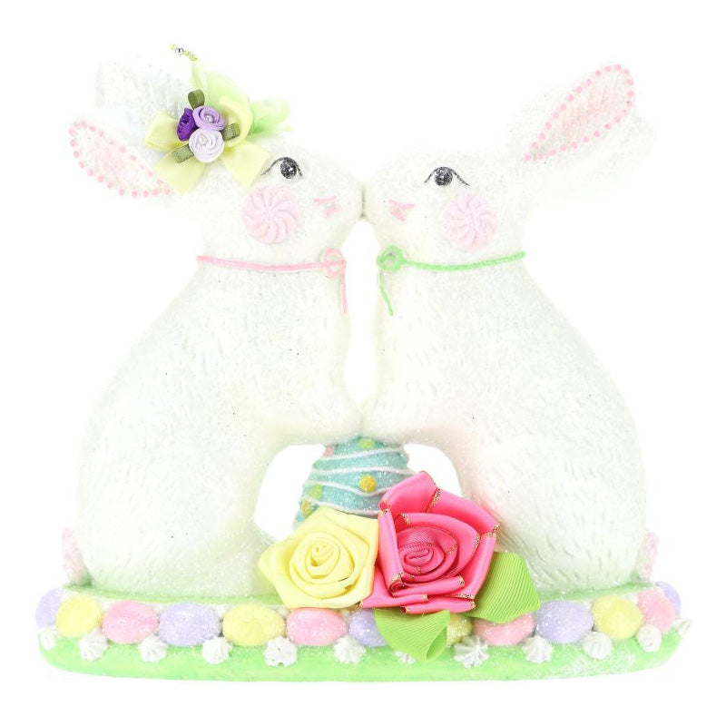 Jeweled Rabbit Couple 8"