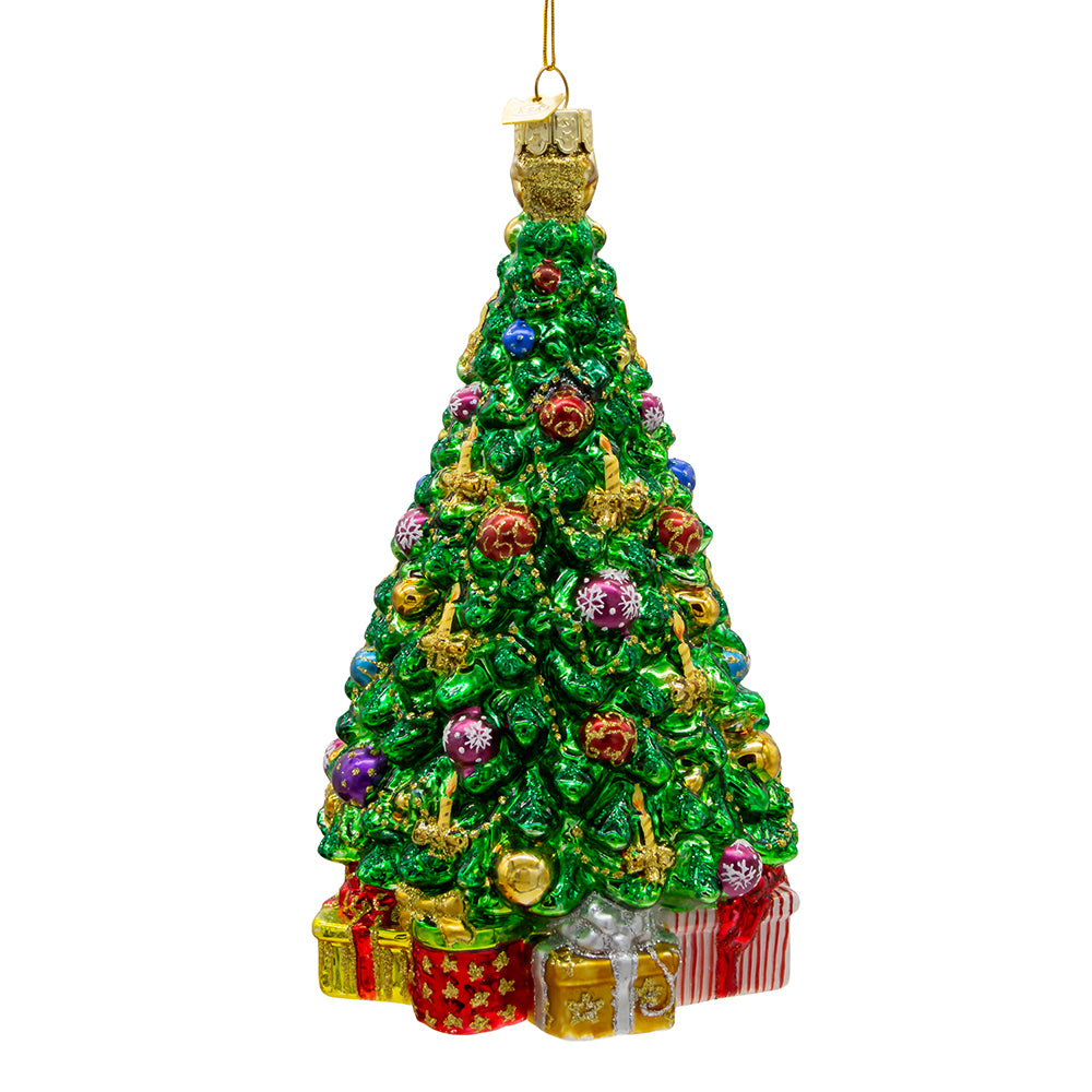 Bellissimo Christmas Tree Glass Ornament 7.5"