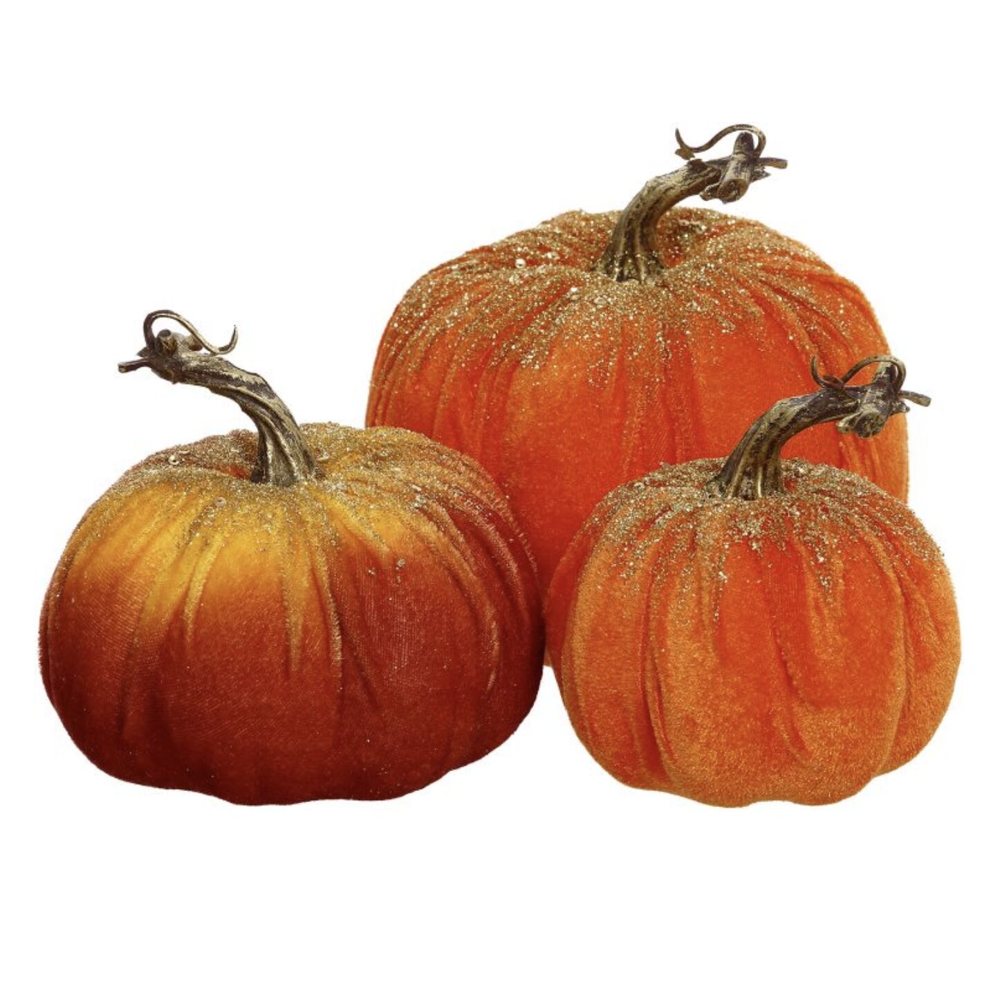 Mini Gilded Pumpkins 4" Set of 3