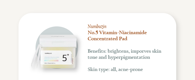 Numbuzin No.5 Vitamin-Niacinamide Concentrated Pad 180ml (70Pads)